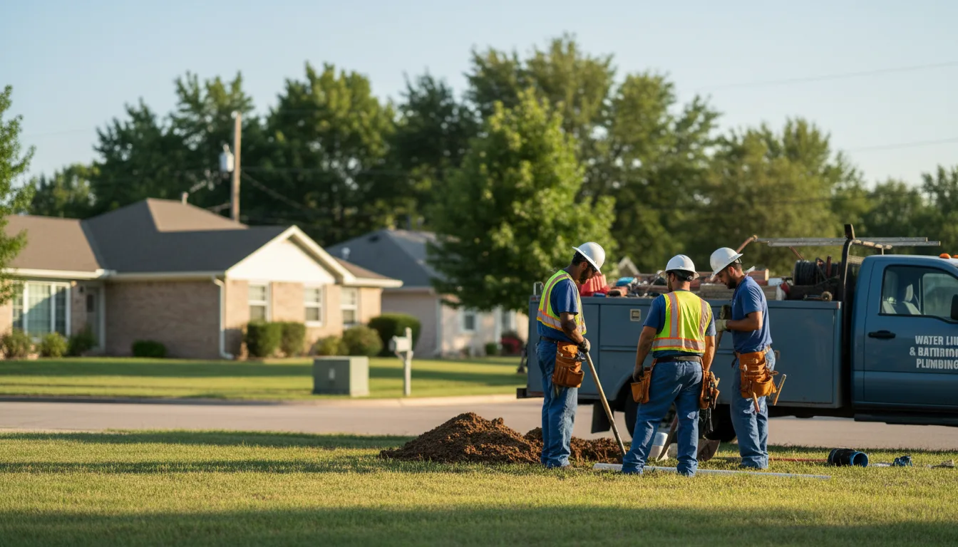 Residential water line and bathroom plumbing service in Rydal, GA